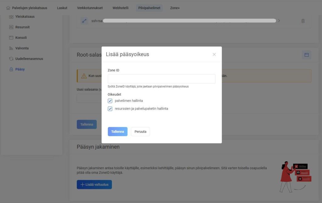 Pilvipalvelinten hallinnoinnin jakaminen