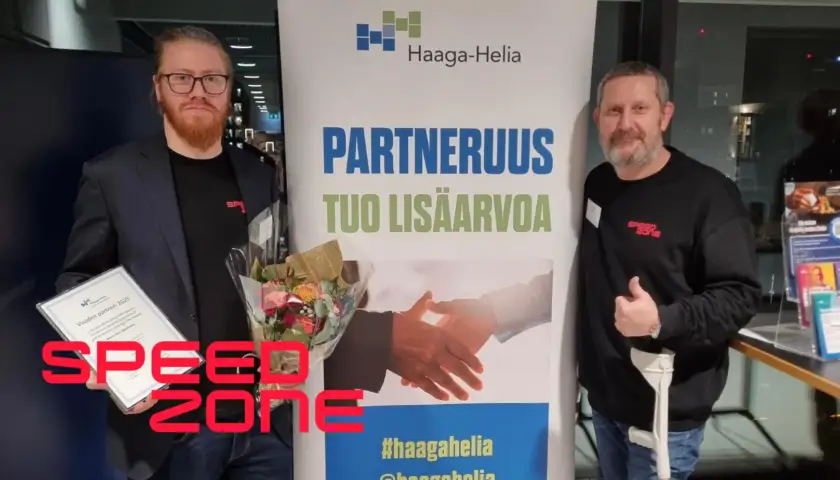 SpeedZone palkittiin Haaga-Helian vuoden 2025 partneriksi