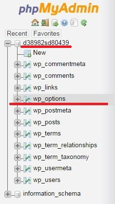 Changing WordPress URL requires logging in phpMyAdmin panel, where click on the database name in the left block, then select wp_options in the opened option (instead of wp, table may also have a different prefix).